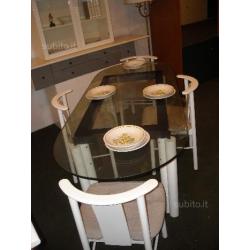 Sala nuova bianca con tavolo ovale + 6 sedie